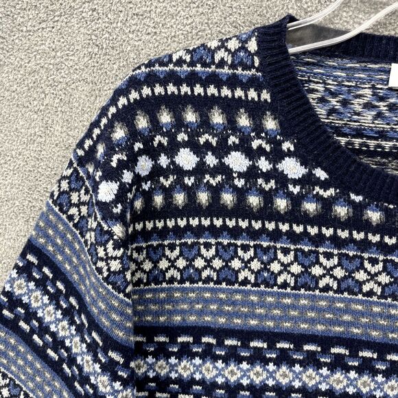 Peter Millar Sweater Mens XXL Blue Crewneck Fair Isle Merino Wool Blend $248 - Picture 4 of 16
